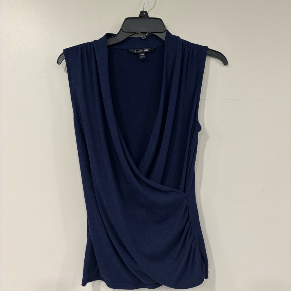 41 Hawthorn Deep Blue Draped Tank Top Size Small Petite